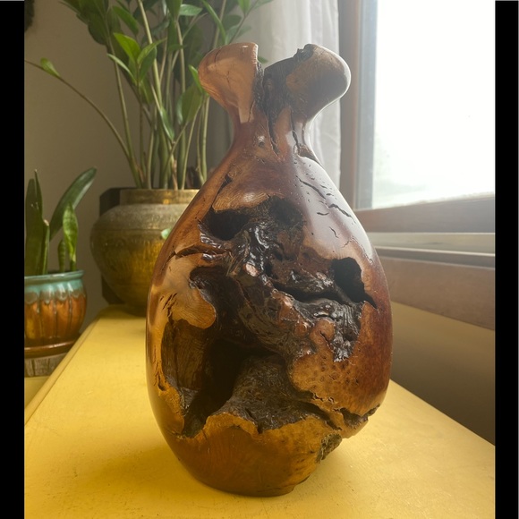 GORGEOUS Burl Wood Vase - Picture 1 of 9
